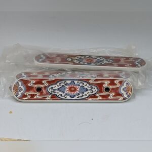 Belwith Asian 1985 Ceramic Porcelain  Plate Cabinet Hardware Lot